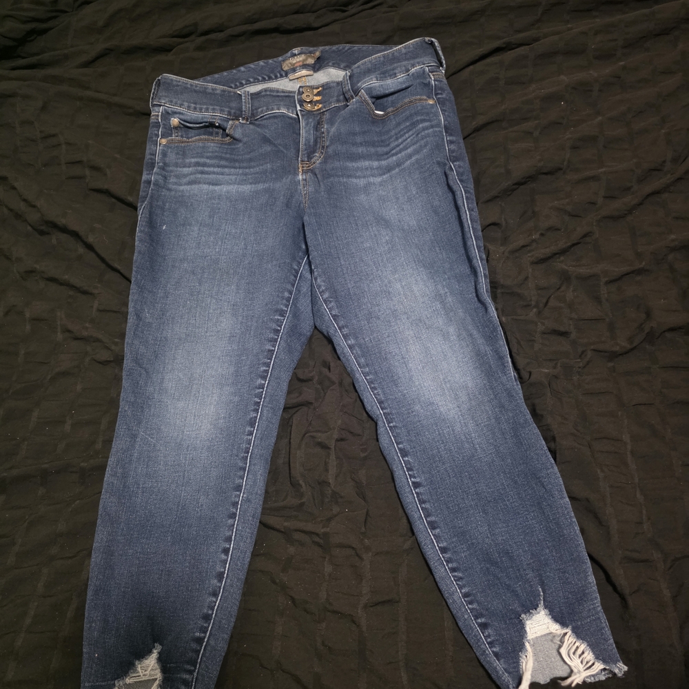 Torrid Distressed Blue Skinny Jeans